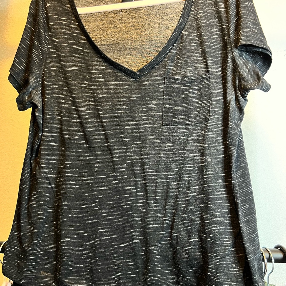 Women's Charcoal V-Neck Top